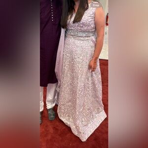 Lavendar lehenga extra length